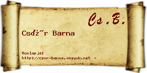 Csór Barna névjegykártya